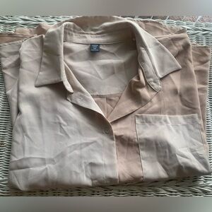 SHEIN Beige Button-Up Shirt